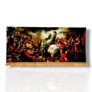 Manzarkashi - Iran Banner - Velvet Parcham - Karbala ki Jung, Maqtal - 300X140cm