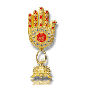 MA - Diamond Studded Casting Metal Panja with Pearl and Gold Polish - Karbala Tabarrukat