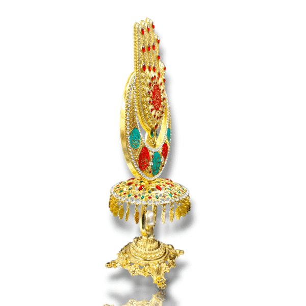 MA - Diamond Studded Casting Metal Panja with Enamel and Gold Polish - Karbala Tabarrukat - Image 2