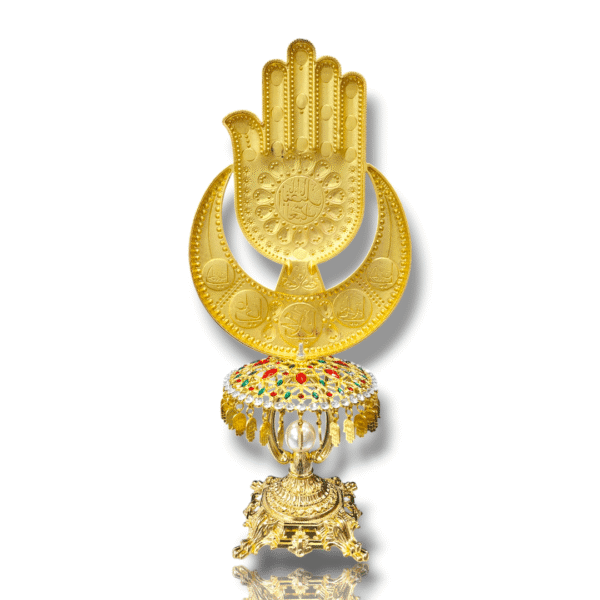 MA - Diamond Studded Casting Metal Panja with Enamel and Gold Polish - Karbala Tabarrukat - Image 3
