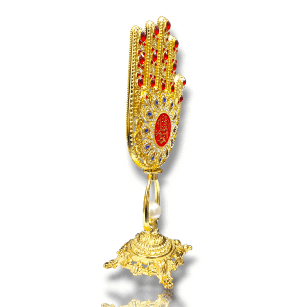 MA - Diamond Studded Casting Metal Panja with Pearl and Gold Polish - Karbala Tabarrukat - Image 3