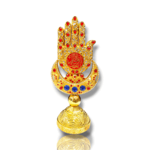 MA - Colorful Diamond Studded Casting Iron Metal Panja with Enamel - Karbala Tabarrukat