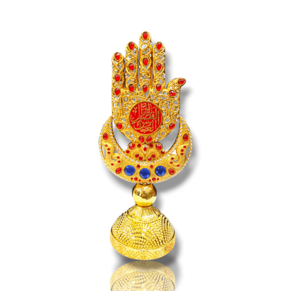 MA - Colorful Diamond Studded Casting Iron Metal Panja with Enamel - Karbala Tabarrukat