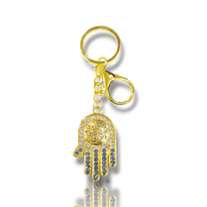 Colorful Diamond Studded Casting Iron Metal Key Chain - Karbala Tabarrukat - Ya Qamre Bani Hashim