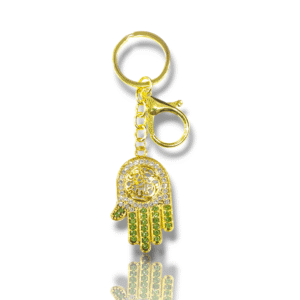 Colorful Diamond Studded Casting Iron Metal Key Chain - Karbala Tabarrukat - Ya Qamre Bani Hashim
