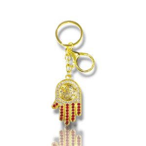 Colorful Diamond Studded Casting Iron Metal Key Chain - Karbala Tabarrukat - Ya Qamre Bani Hashim