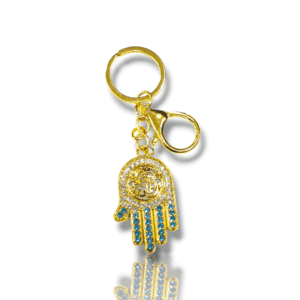 Colorful Diamond Studded Casting Iron Metal Key Chain - Karbala Tabarrukat - Ya Qamre Bani Hashim