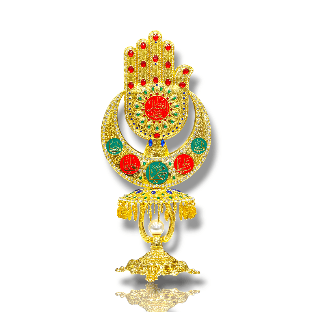 Diamond Panja with Chaand (Having Names of Panjetan in Enamel) Chattar & Pearl from KARBALA - IRAQ