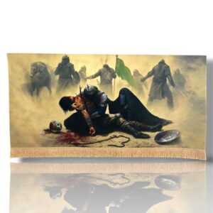 AK - Janabe Ali Akbar a.s with Imam Hussain a.s in Maqtal (KARBALA) - Iran Banner - Velvet Parcham - 140X70cm