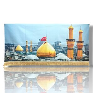 KBL - Karbala - Imam Hussain a.s & Maula Ghazi Abbas a.s - Iran Parcham - Velvet Banner - 140X70cm